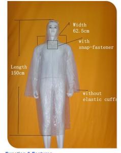 Quality Industrial Clear Womens Plastic Raincoats , PE Material Throw Away Raincoats for sale