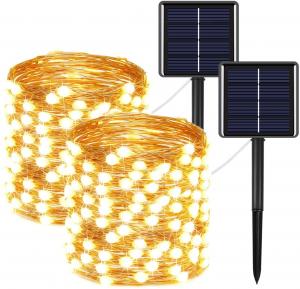 China 8 Modes Coloured 72ft Solar Powered Fairy Lights Warm White Energy Saving on sale