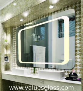 Quality 4mm Polished Silver Mirror LED Bathroom Mirrors With Touch Scree Switch for sale