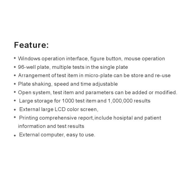 Laboratory 96 Well Elisa Reader Machine Clinical Chemistry Analyzer With Printer SK202