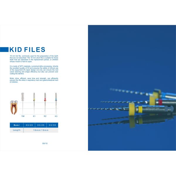 Children Endodontic 3pcs/Pack Niti Rotary Files ISO Certification