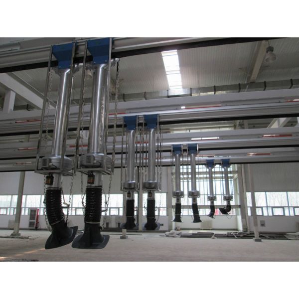 Wall mounted fume extraction arms for welding dust collection system from welding source