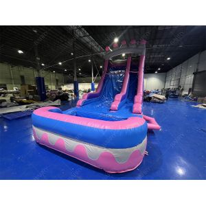 Buy cheap 8.4x3.6x6m Custom Jumper Bouncy Kids Pink Princess Inflatable Water Slides For from wholesalers