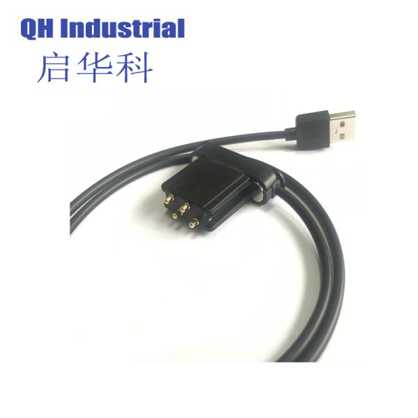 4Pin 6A Double Rows LED Strip LCD OLED Smat Home Application Device Magnetic USB Cable Charging Power Connector