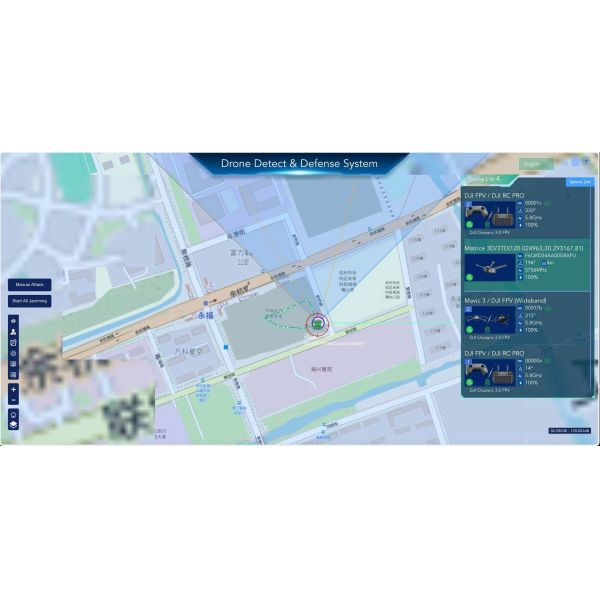 5km Ranges DJl AeroScope Drone Detector Support DJl Drone Position Fast Response