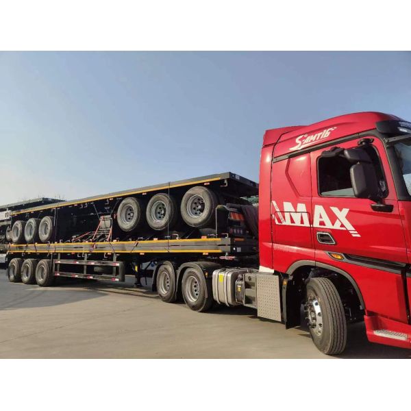 3 Axle Aluminum Flatbed Semi Truck Trailer 40ft