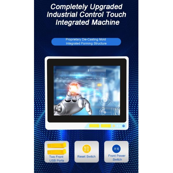 Industrial Pc 12.1 Inch IP65 Waterproof Hmi Linux Wins OS Touch Screen Embedded Snap-in Display