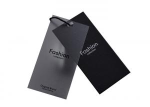 China Recyled Black Custom Printed Hang Tags Size 4.8 × 10cm With Frosted PVC Tag on sale