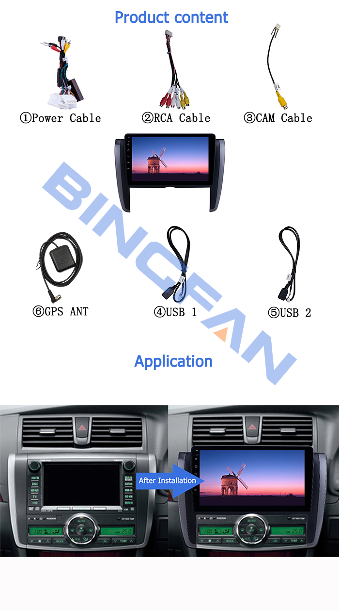 2 DIn WIFI Touch Screen Android 10.0 Multimedia Video Player For Toyota Allion 2007-2015 9 Inch Car Radio