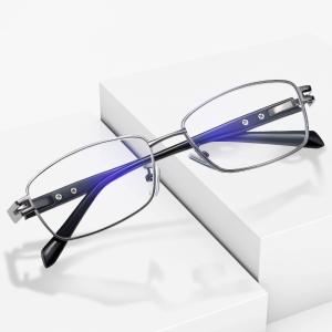 Quality Rectangle Designer Reading Glasses For Men Reading Glasses Metal Progressive Multifocal for sale