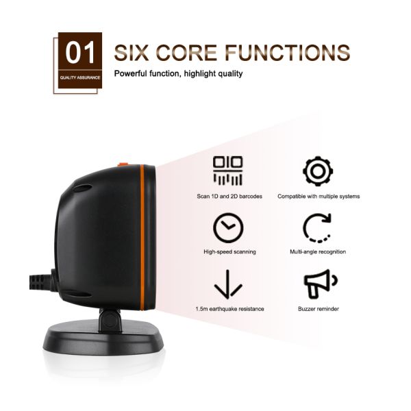 China Manufacturer Auto Scanning PS80H 2d Qr Code Reader Barcode Scanner Desktop Supermarket