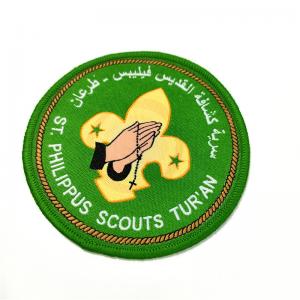 Quality PMS Color Custom Woven Patches No Minimum Woven Badges Polyester Yarn Cotton Yarn for sale